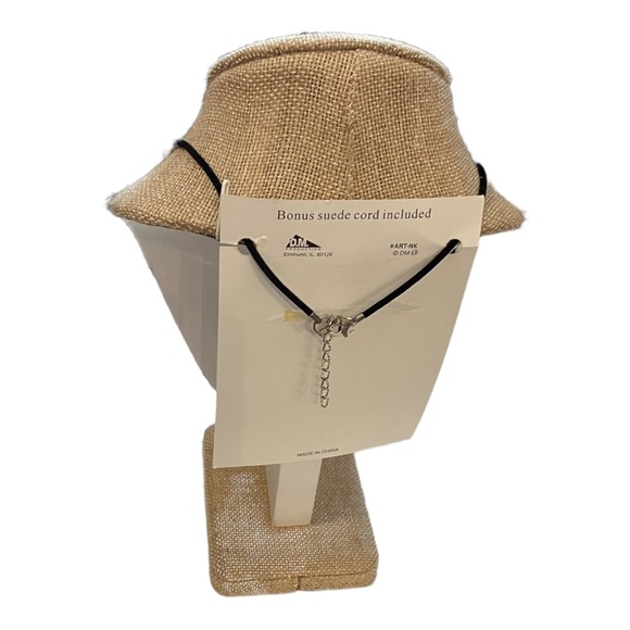 1&” blue and green fashion necklace on brown suede cord- NWT - Picture 4 of 4